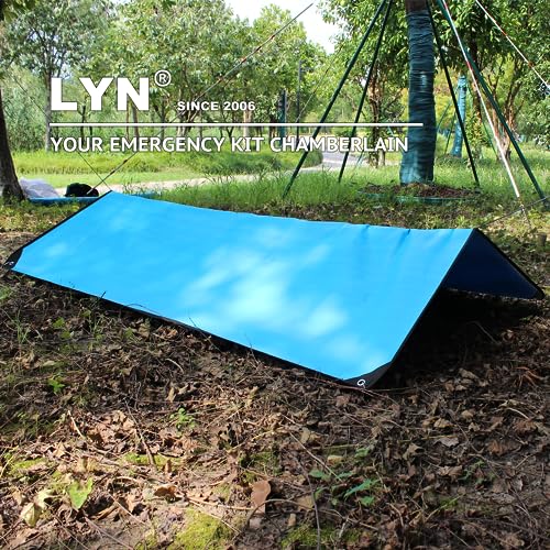 LYN Heavy Duty Emergency Blanket Survival Gear Waterproof Insulated Blanket Emergency Tarp for Camping, Hiking, Bushcraft - color: Blue