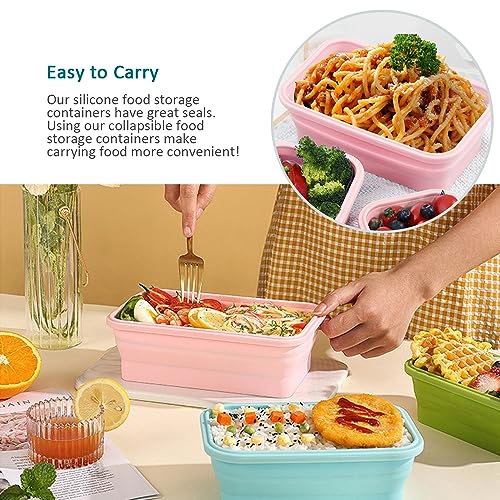 Alimat PluS 16.9oz Silicone Collapsible Food Storage Containers 3 Pack - color: 16.9oz, 3pcs, Multicolor