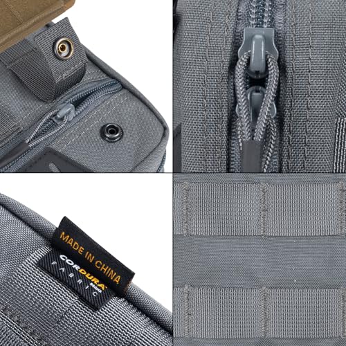 EXCELLENT ELITE SPANKER Molle Admin Pouch Tactical EDC EMT Utility Tool Pouch Medical Organizer Bag Modular Pouches Waist Pouch - color: Grey