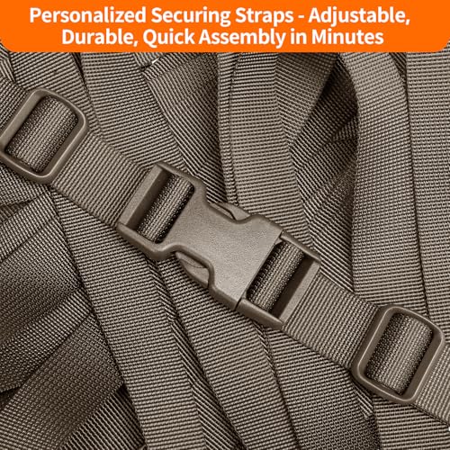 BEYOURD Buckle and Strap Set, 10 Yards Polyester Webbing Strap with 6 Dual Adjustable Side Release Plastic Buckles, 12 Pcs Tri-Glide Slider Clips for Tactical Gear (Everyday Series 1 Inch, Coyote Tan) - color: Coyote Tan