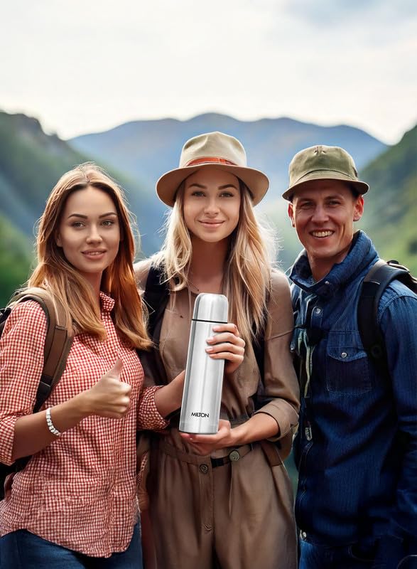 Milton Small Flask 12 oz Insulated Water Bottle with Cover, Flip Lid, Thermosteel - size: 12 oz