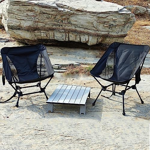 ATEPA Backpacking Chair, Ultralight Folding Portable Small Camping Chairs for Adults Compact Foldable Beach Seat with Anti-Sinking Feet & Aluminum Frame for Outdoor Hiking Travel Fishing