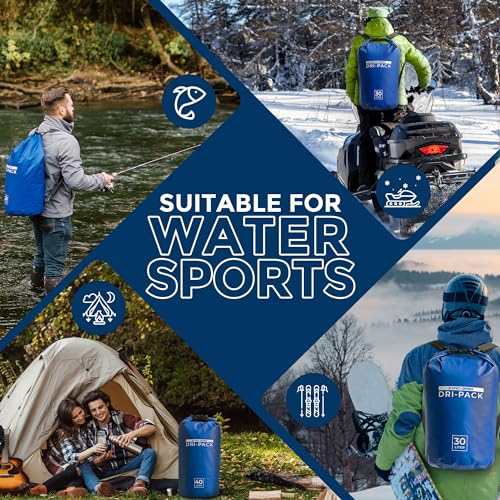 Zero Grid Waterproof Dry Bag - Floating Roll Top Drybag Keeps Dry 10L/20L/30L/40L Sizes for Backpacking, Kayaking, Boating, Camping, Fishing, Hiking, Made from Tough 500D Material - color: Royal Blue, size: 20 Liter