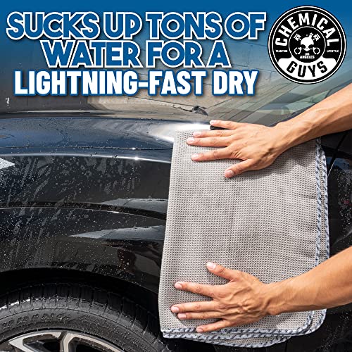 Chemical Guys, Waffle Weave Gray Matter Microfiber Drying Towel, 25 x 36 in | Waffle-weave towel with soft-banded edges soaks up sheeting water for a fast, scratch-free dry on paint and glass. - color: Gray, size: 25"x 36"