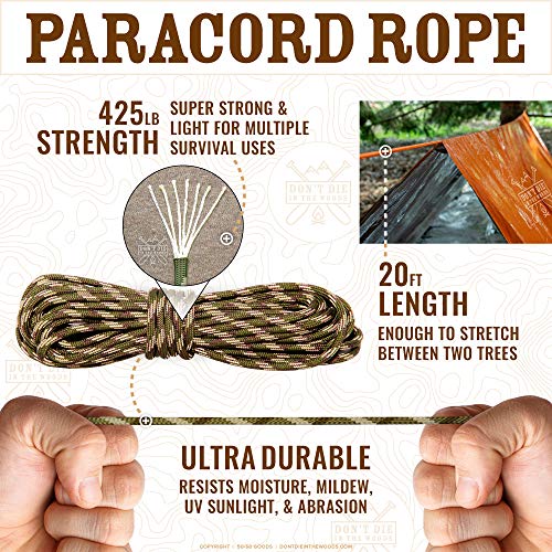 Don't Die In The Woods – Emergency Tent – Compact Outdoor Survival Shelter - color: Squatch Sh*t Camo