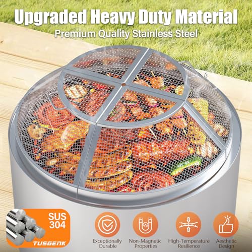 Fire Pit Spark Screen for Solo Stove Bonfire, 19.5 Inch | 304 Stainless Steel, Detachable Spark Shield for Backyard Family Fires, Camping, and Marshmallow Roasting - size: Bonfire Shield 19.5Inch
