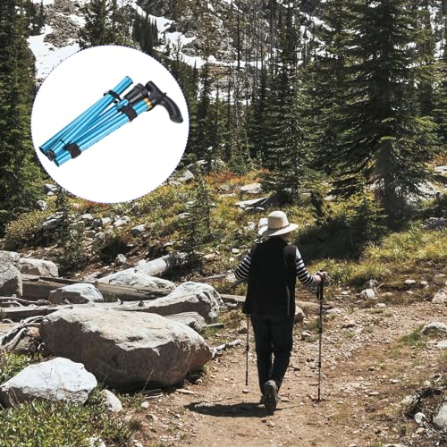 M METERXITY Trekking Poles - Collapsible Hiking Walking Sticks, Telescopic & Folding, Apply to Women Walking Backpacking - color: Blue