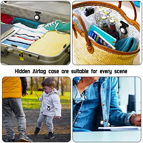Apple Airtag Holder for Kids Hidden-4 Pack GPS Tracker Case,The Hidden Air Tags with pin is,sutable for Children, Elderly, Backpack,Luggage.