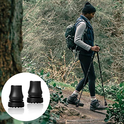 4Pcs Cane Tips 3/4 Inch Heavy Duty Rubber Cane Tips, Anti Slip TPR Replacement Rubber Tips for Canes, Walking Sticks, Hiking Stick, Seniors Crutches Black