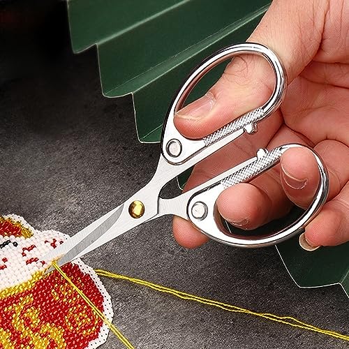 5" All Stainless Steel Office Scissors,Ultra Sharp Blade Shears,Sturdy Sharp Scissor for Office Home School Sewing Fabric Craft Supplies Multipurpose Scissors Sliver - color: Silver, size: 5"