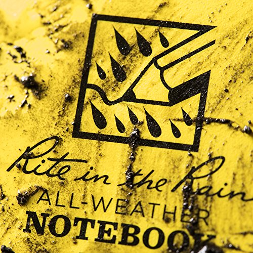 Rite in the Rain Weatherproof Side Spiral Notebook, 4.625" x 7", Yellow Cover, Transit Pattern (No. 303) - color: Yellow, size: 1 Pack, style: Transit