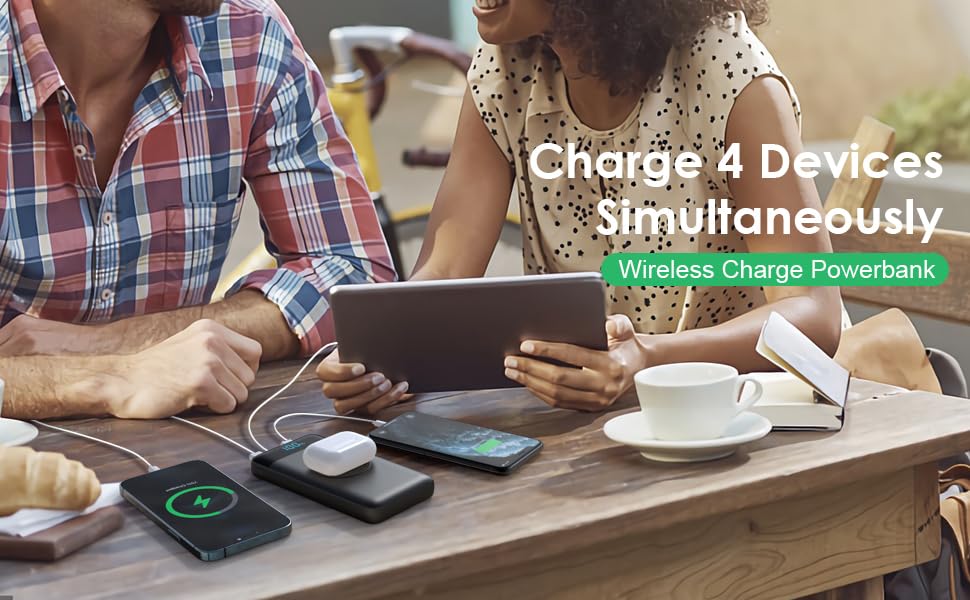 Wireless Portable Charger 30800mAh,15W Wireless Charging 25W PD QC4.0 Fast Charging USB-C Power Bank, 4 Output Travel Essential External Battery Pack Compatible with iPhone 17/16/15/14,Galaxy,Android - color: A-Matte Black