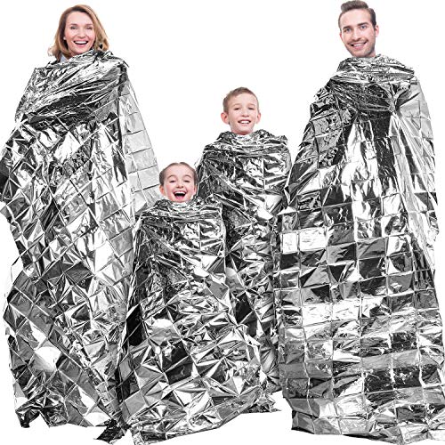 Maitys 4 Pcs Emergency Blankets Thermal Survival Foil Heat Sheets