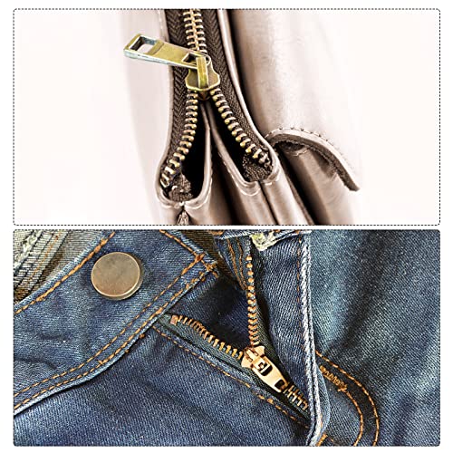 uxcell 40Pcs Zipper Slider Retainers, #3 U Shape Top Stoppers for Bags Coats Jackets Closed-end Zippers Replacing, Silver Tone - color: Silver Tone, size: #3