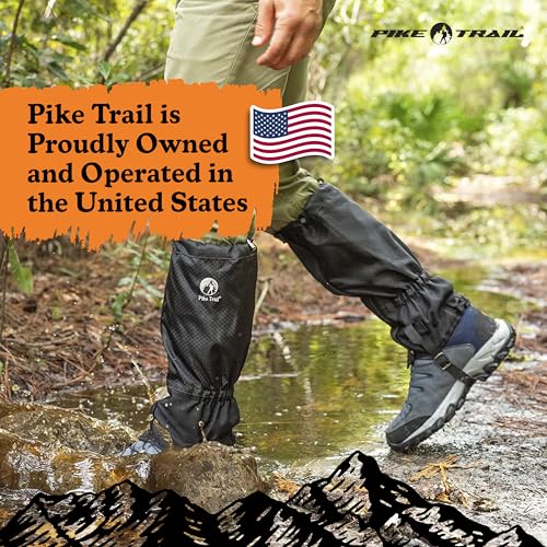 Pike Trail Adjustable Leg Gaiters - Lightweight, Waterproof - Leg Guards for Men & Women - Hiking Essentials Ideal for Hunting, Trekking & Fishing - 1 Pair - color: Olive Drab