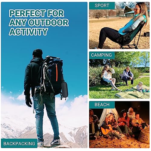 ATEPA Backpacking Chair, Ultralight Folding Portable Small Camping Chairs for Adults Compact Foldable Beach Seat with Anti-Sinking Feet & Aluminum Frame for Outdoor Hiking Travel Fishing