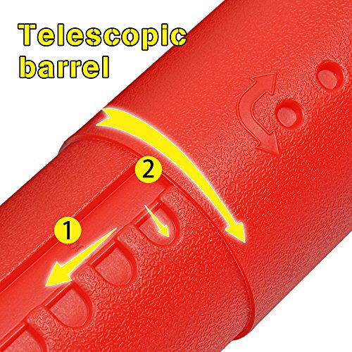 DEWEL Document Tube,Plastic Expanding Poster/Art/Document Storage Tube 24.5 to 40 inches Adjustable with Carrying Strap Waterproof and Light-Resistance Telescoping Carrying Case (Red-Large Size) - color: Red (Round), size: Large