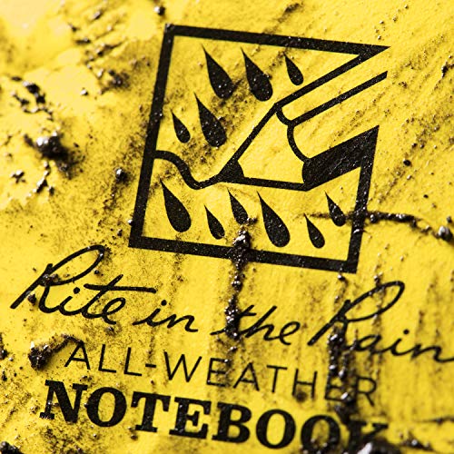 Rite in the Rain Weatherproof Side Spiral Notebook, 4.625" x 7", Yellow Cover, Universal Pattern, 3 Pack (No. 373L3) - color: Yellow, size: 3 Pack, style: Universal