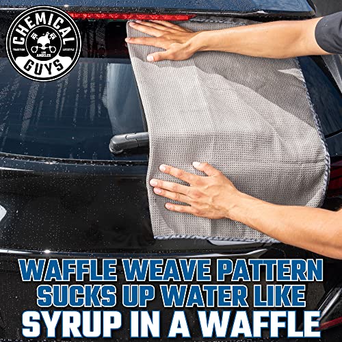 Chemical Guys, Waffle Weave Gray Matter Microfiber Drying Towel, 25 x 36 in | Waffle-weave towel with soft-banded edges soaks up sheeting water for a fast, scratch-free dry on paint and glass. - color: Gray, size: 25"x 36"