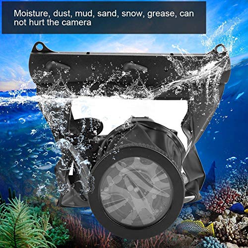 Universal Dving Case Bag,20M Portable Underwater Photograpy Housing Cage for DSLR Cameras Dving Case(Black)