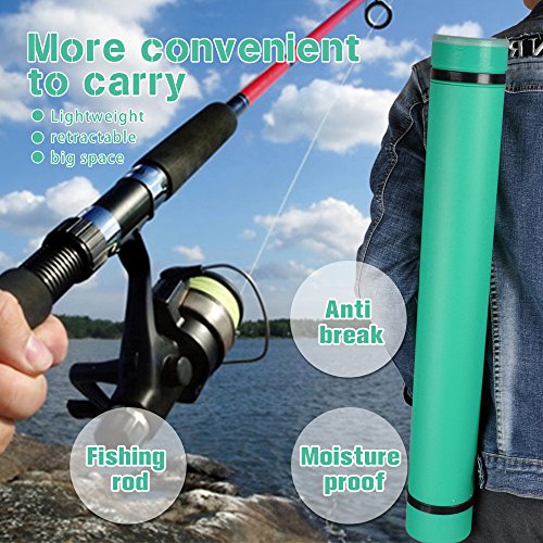 DEWEL Document Tube,Plastic Expanding Poster/Art/Document Storage Tube 24.5 to 40 inches Adjustable with Carrying Strap Waterproof and Light-Resistance Telescoping Carrying Case (Green-Large Size) - color: Green (Round), size: Large