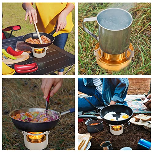 Portable 2 In 1 Mini Alcohol Stove Burner For Camping With Cross Stand - color: Silver