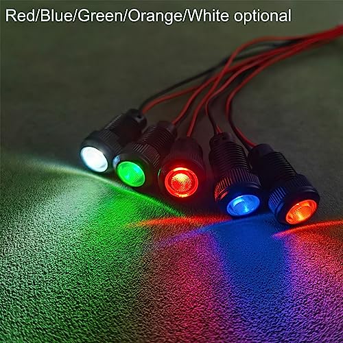 Gebildet 5pcs LED Plastic Indicator Pilot Light 110VAC Mounting Hole Size 12mm(Green) - color: green/110-220V/black shell