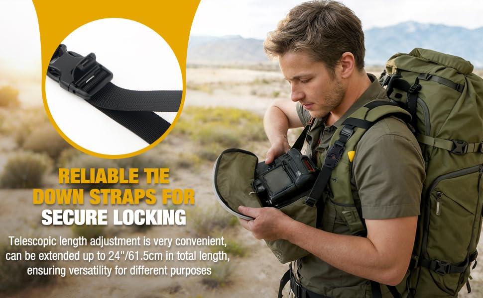Tactical MOLLE/PALS Backpack Attachment Straps - Adjustable G-Hook Tie Downs, Non-Slip Cam Buckle, for Rucking, Hunting, Hiking, Camping, Tripod & Sleeping Gear (7.5-22 in) (Army Green, 2-Pack) - size: 2-Pack, style: Army Green