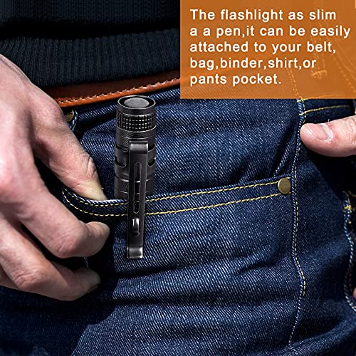 Honoson 10 Pcs Mini Pocket Flashlight LED Aluminum,3.5 Inches | Pen Light Flashlight, Small Aluminum Pocket Flashlight with Clip, Inspection Camping Emergency Diary Lighting - size: 3.5 Inches