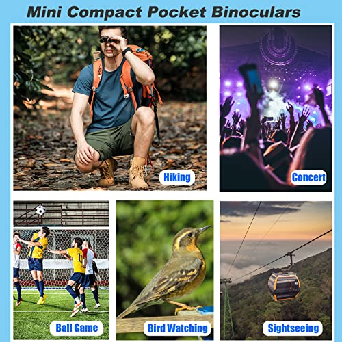 8x21 Mini Binoculars, Portable Compact Binoculars for Adults Kids | Compact Binoculars, Suitable for Bird Watching, Hunting, Travel, Sporting Events and Theater - size: 8X21