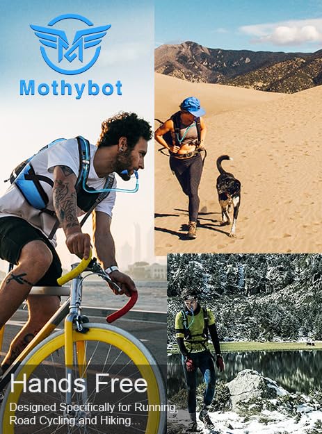 Mothybot Hydration Pack, Insulated Hydration Backpack with 2L BPA Free Water Bladder and Storage, Hiking Backpack for Men, Women, Kids for Running, Cycling, Camping - Keep Liquid Cool up to 5 Hours - color: Black