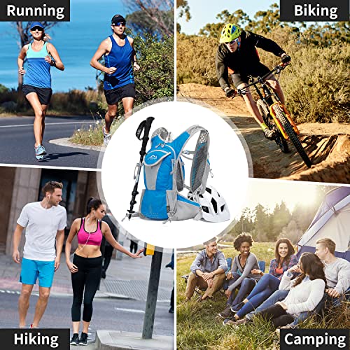 IX INOXTO Hydration Pack Backpack, Lightweight Water Backpack with 2L Hydration Bladder Daypack for Men Women,Running Hydration Vest for Trail Running Hiking Cycling Race Climbing - color: Blue