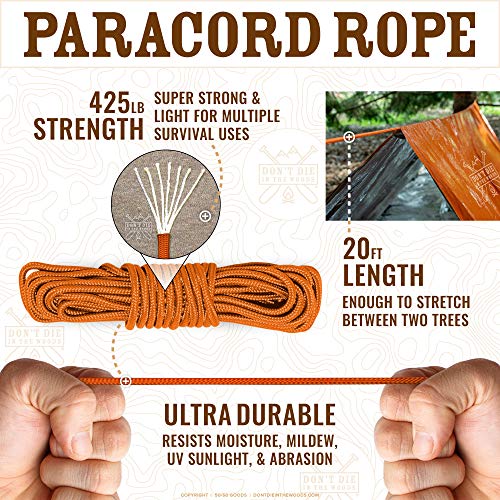 Don't Die In The Woods – Emergency Tent – Compact Outdoor Survival Shelter - color: Orange