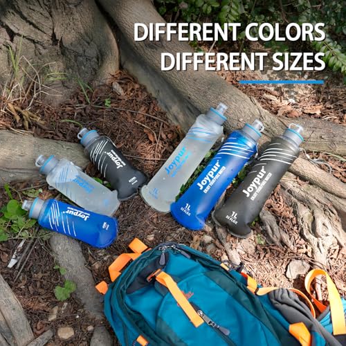 Water Filter Survival - Collapsible Water Bottle with Filter 0.01 Micron Squeeze Filtered Water Bottle 22oz for Hiking Backpacking Camping BPA-Free(Grey 650ml)