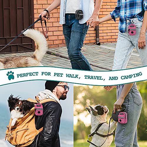 PetAmi Dog Poop Bag Holder for Leash, Waste Bag Dispenser Pet Pouch, Pink - color: Pink