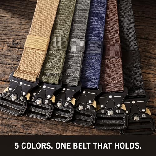 Warsong Tactical Belt, Nylon Web Belt, Quick-Release Metal Buckle - color: Blue, size: Length size: 46" - 50"