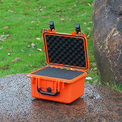 MEIJIA Portable All Weather IP67 Waterproof Camera Case,hard case with Customizable Fit Foam,Fit Use of Drones,Camera,Equipments,10.62 x9.68x6.87inches(Orange) - color: Orange, size: 10.62 x 9.68 x 6.87 inches
