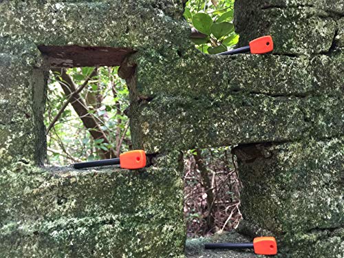 FOSTAR 3 PCS Tactical Ferro (Ferrocerium) Rods, Bushcraft Flint Fire Starter with Easy Grip Handle, 5/16 Inch Thick Waterproof Fire Steel Magnesium Camping Tool Kit - color: Orange