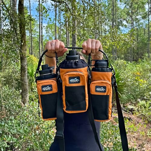 Arca Gear 40 oz Hydro Carrier - Insulated Water Bottle Sling w/Carry Handle, Shoulder Strap, Wallet and Two Pouches - The Perfect Flask Accessory (Sunrise Orange) - color: Sunrise Orange