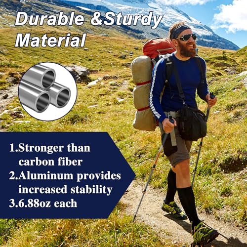 Hiking Poles, Ultra-Light Telescopic Trekking Poles,Portable Walking Sticks with Adjustable Height for Men and Women - color: Organge