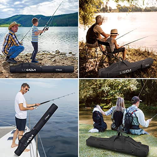 Lixada Fishing Rod Case - Portable Folding Pole and Reel Storage Bag, Gears Organizer - size: 210cm