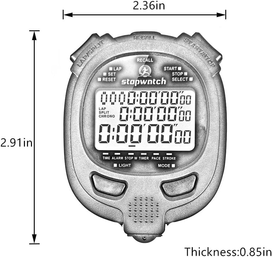 Digital Stopwatch Timer Stop Watch Stopwatch for Sports Competition - color: 400 Lap-backlight - Plastic