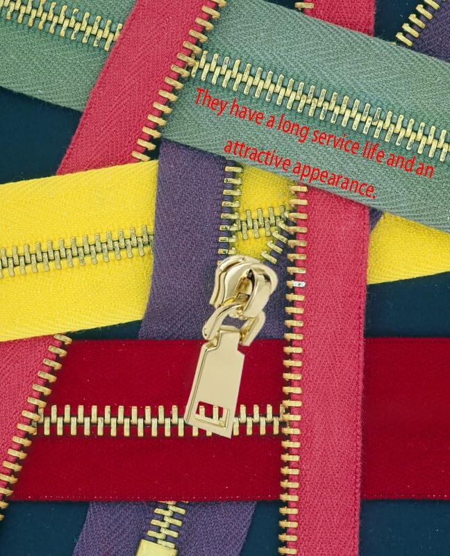 Replacement Zipper-6 Piece,Coat Boots Zippers Sewing Notions Fasteners Supplies，Zipper Pull Replacement(Light Gold)