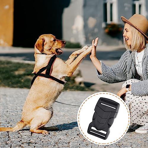 CooBigo 1 Inch 6 PCS Plastic Buckles for Strap, Nylon Webbing Backpack Buckle Clip, Side Release Clips Dog Collar, Camera Bag, Luggage Straps Replacement Dual Adjustable No Sewing - color: B: 1" Inner Diameter Black 6pcs