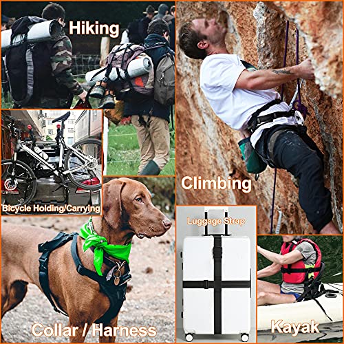 3/4" Straps and Buckles Set: 6 Yard Nylon Webbing 0.75 inch (20 mm) Wide, 6 Pack Side Release Buckle, 12 pcs Tri-Glide Sliders, Plastic Clips Quick Fasteners Replacement Dual Adjustable No Sewing - size: 3/4" x 6 yd Strap + 6 pack Buckles