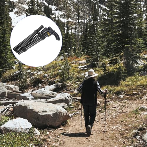 M METERXITY Trekking Poles - Collapsible Hiking Walking Sticks, Telescopic & Folding, Apply to Women Walking Backpacking - color: Black