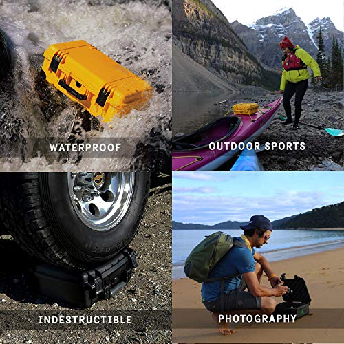 12" Hard Case with Pick Pluck Foam Insert, 13.3 x 10.5 x 4.3 Inch - Watertight Airtight Case for Pistol, Recorder, Camera, Microphone, GoPro - size: Inner 12" x 8.5" x 4"