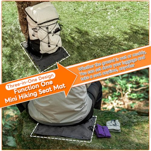 HIKEMAN Mini Hiking Seat Mat，Portable Lightweight Folding Mat，Outdoor Sitting Pad， Double-Sided Waterproof seat Cushion，Suitable Camping Seat for Picnic, Camping, Hiking