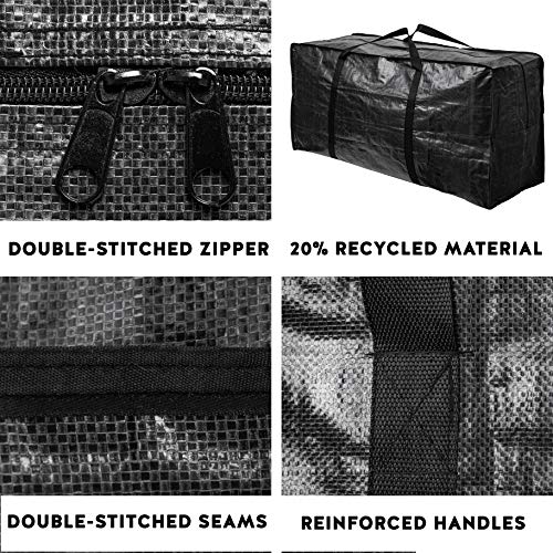 BAG-THAT! 68.5 GAL 2 Pack XXL Jumbo Extra Large Heavy Duty Stronger Handles Storage Bags Moving Totes Zippered Reusable Wrap Around Handle Storage Totes - size: XX-Large