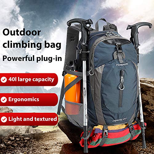 FENGDONG 40L Waterproof Lightweight Outdoor Daypack Hiking,Camping,Travel Backpack for Men Women Blue - color: A1-blue
